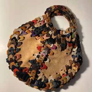 Leather loop handbag